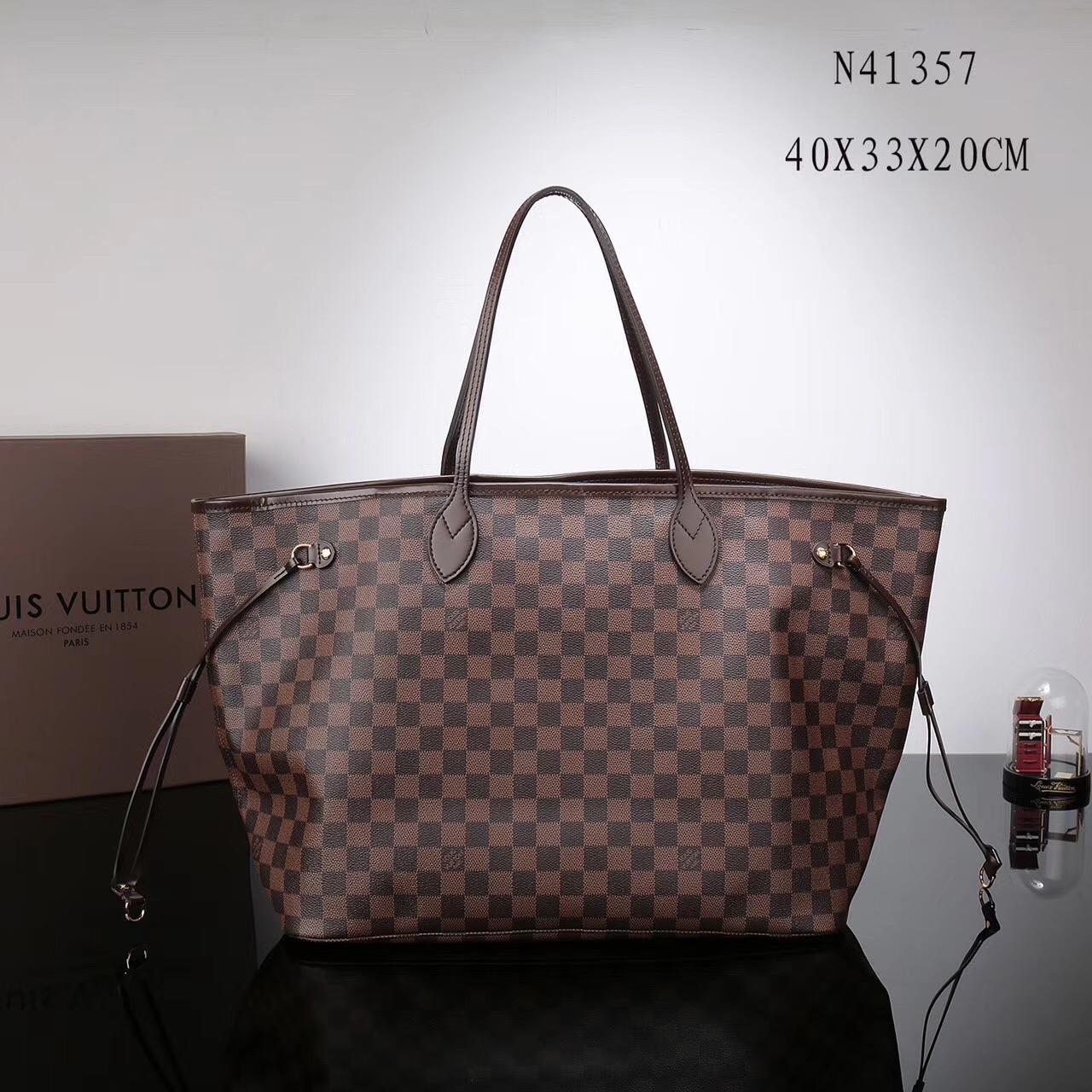 LV Louis Vuitton Neverfull GM Damier Handbags N41357 bags Brown