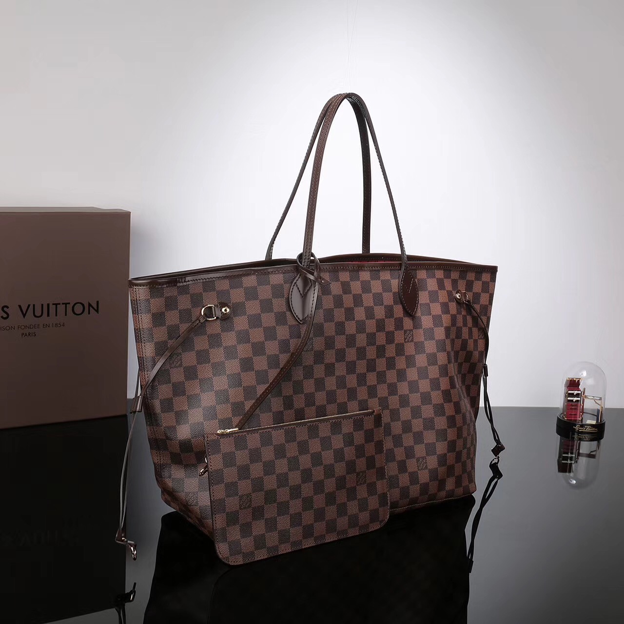 LV Louis Vuitton Neverfull GM Damier Handbags N41357 bags Brown