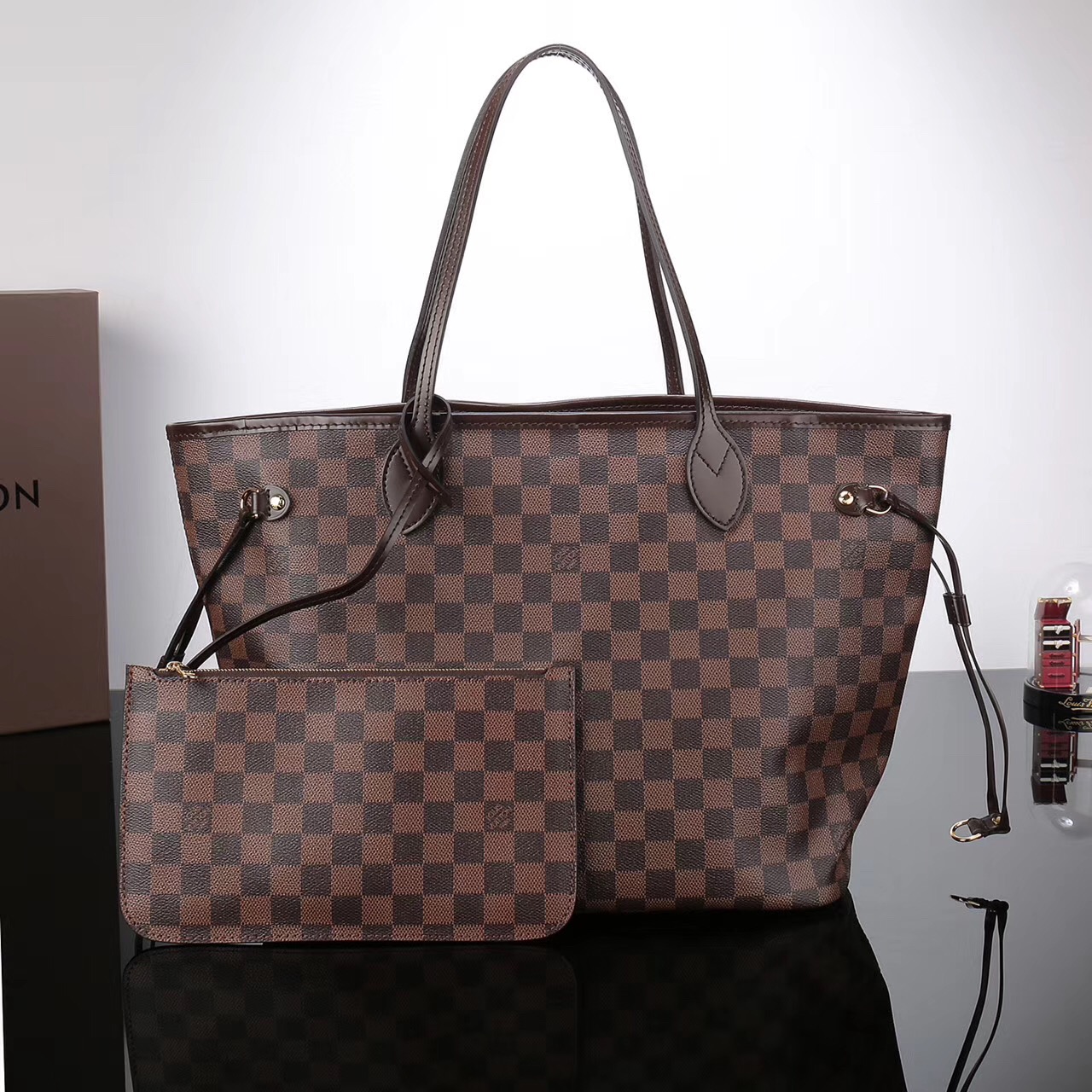 LV Louis Vuitton Neverfull GM Damier Handbags N41357 bags Brown