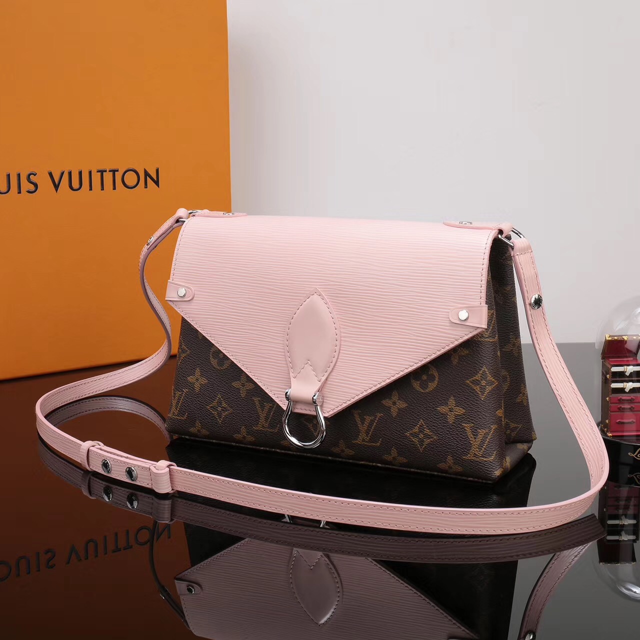 LV Louis Vuitton Saint Michel Handbags Epi M44033 Monogram bags Pink