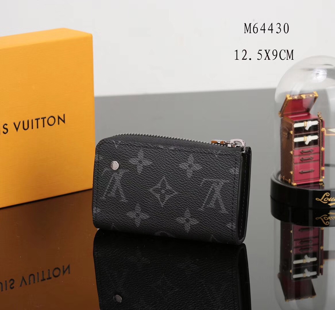 LV Louis Vuitton M64430 Monogram Small Case Car Key bags Gray