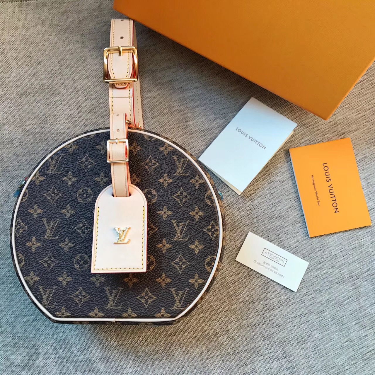 LV Louis Vuitton M43514 Petite Boite Monogram Chapeau bags Handbags Brown