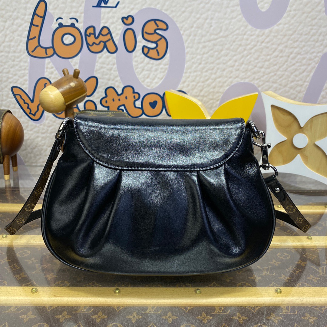 Louis Vuitton LV Real Leather Sunset Vibe Bag Handbag M12192 Black