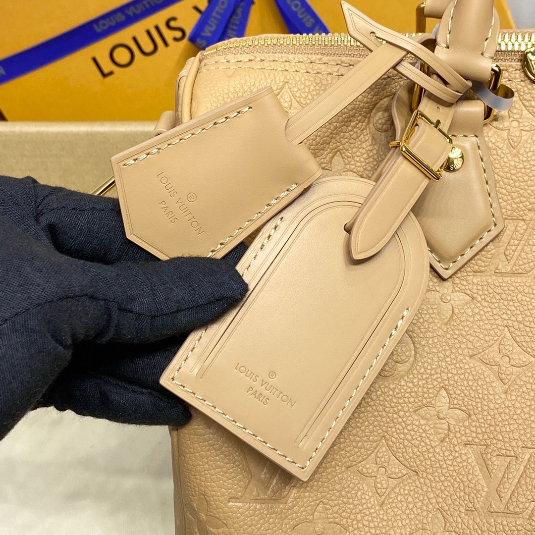 Louis Vuitton LV Monogram Calfskin Speedy Soft 30 Bag Handbag M11323 Tan