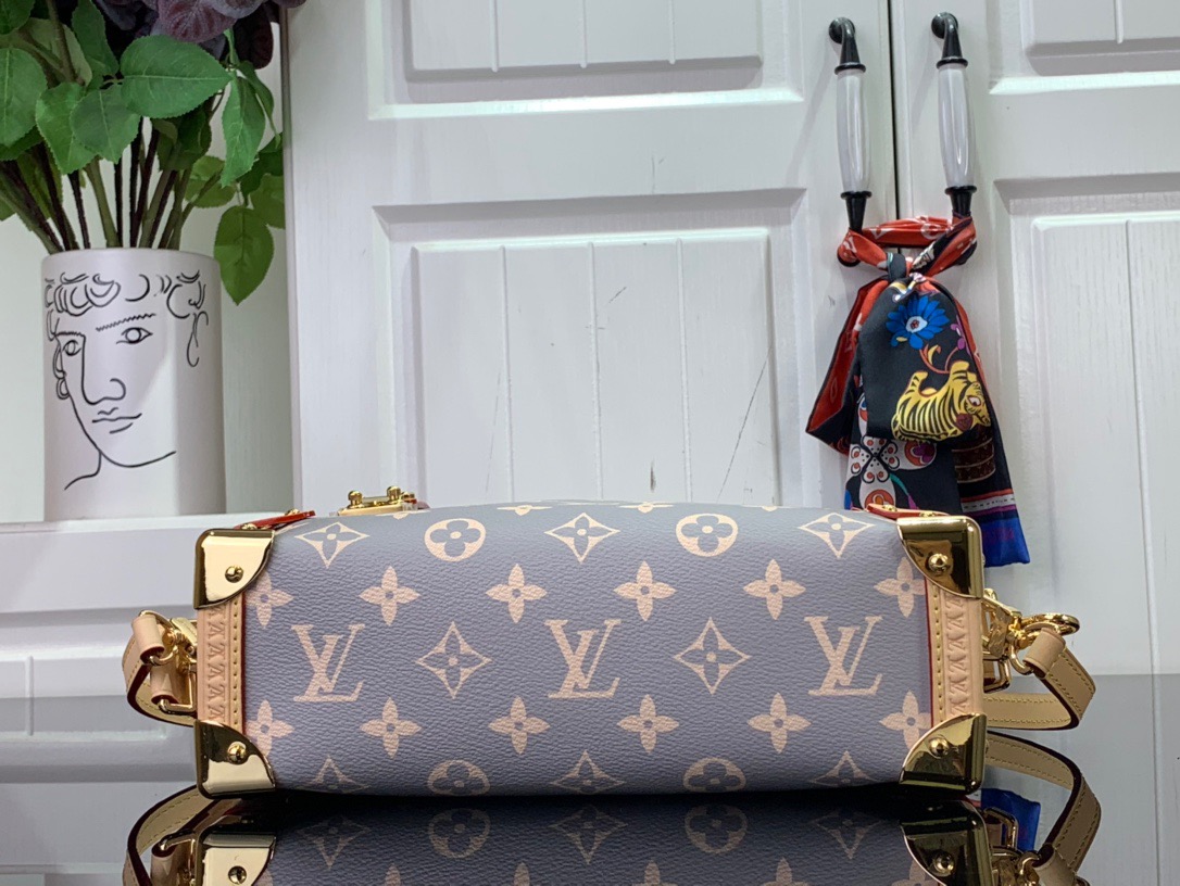 Louis Vuitton LV Monogram Side Trunk Medium Bag Handbag M12428 Gray