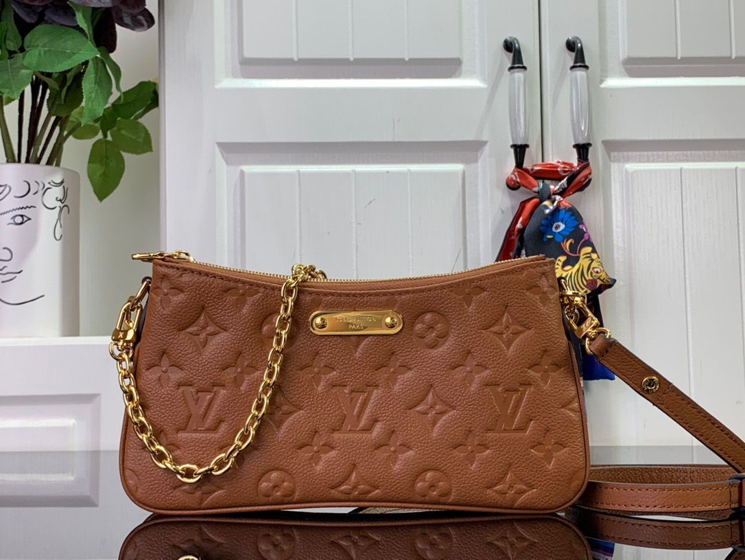 Louis Vuitton LV Calfskin Liv Pochette Chain Bag Handbag M12711 Brown