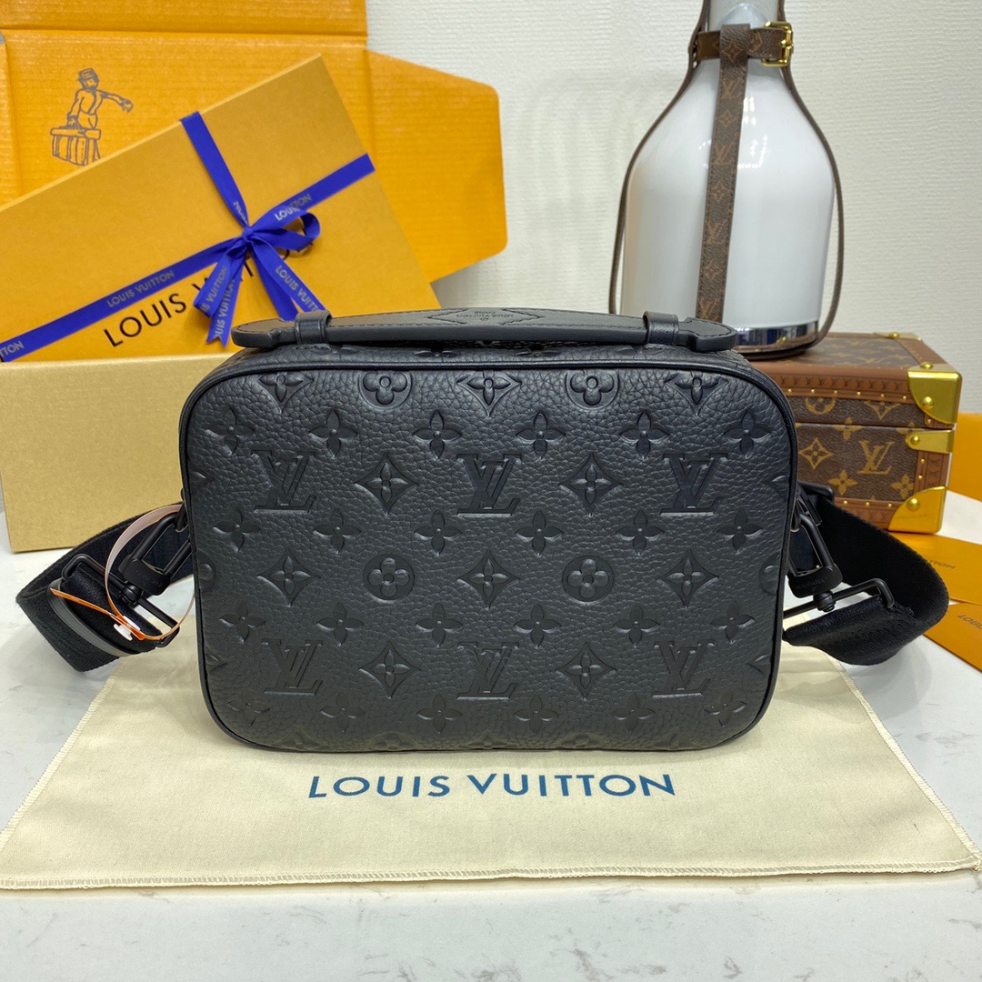 Louis Vuitton LV Men S Lock Messenger Bag Handbag M58489 in Black