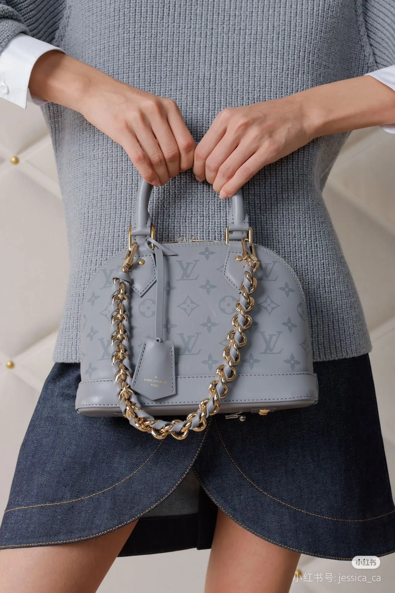 Louis Vuitton LV Monogram Ink Alma BB Bag Handbag M12561 in Gray