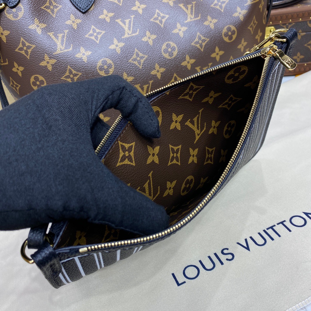 Louis Vuitton LV Neverfull Inside Out MM Bag Handbag M11946 in Black