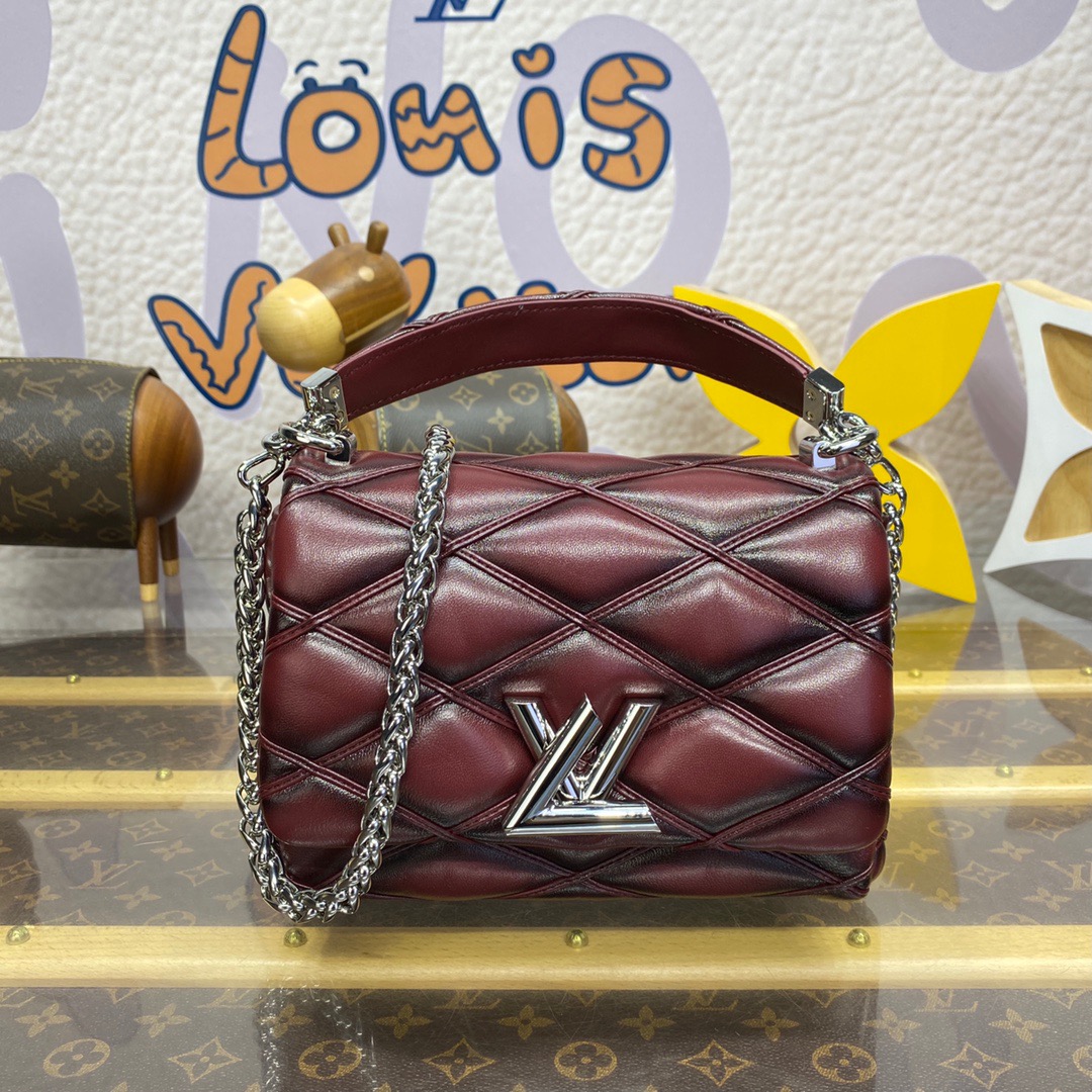 Louis Vuitton LV Lambskin GO-14 Small Bag Handbag M12567 in Wine