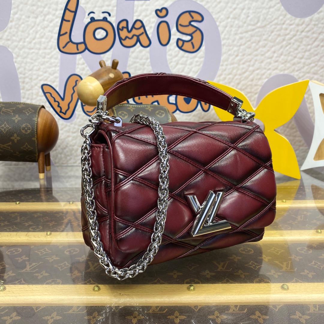 Louis Vuitton LV Lambskin GO-14 Small Bag Handbag M12567 in Wine