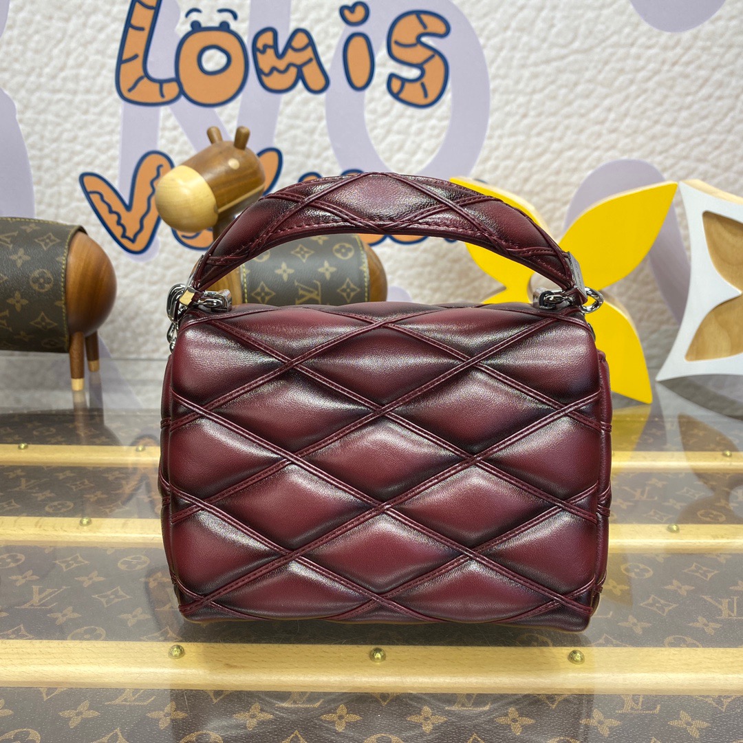 Louis Vuitton LV Lambskin GO-14 Small Bag Handbag M12567 in Wine