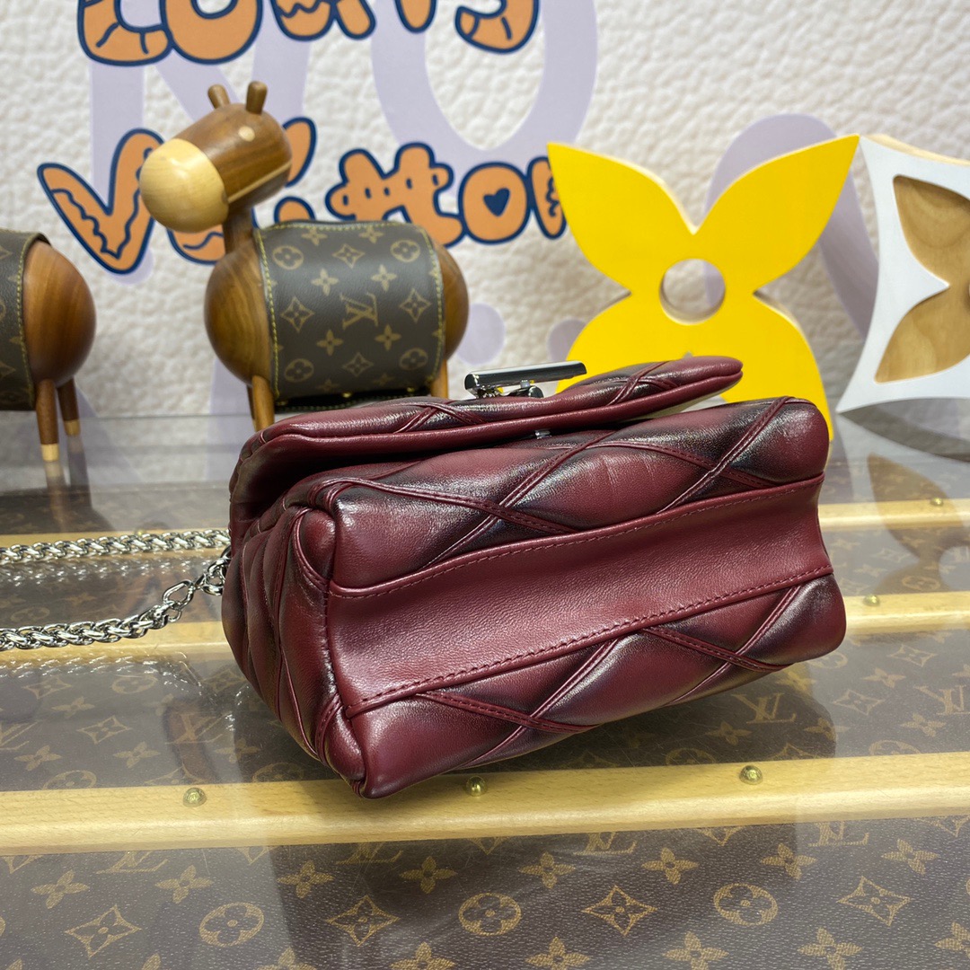 Louis Vuitton LV Lambskin GO-14 Small Bag Handbag M12567 in Wine