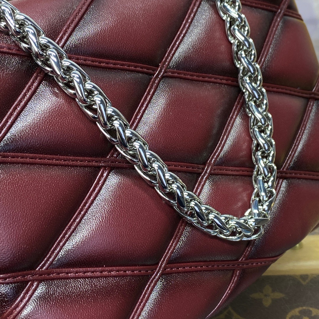 Louis Vuitton LV Lambskin GO-14 Small Bag Handbag M12567 in Wine