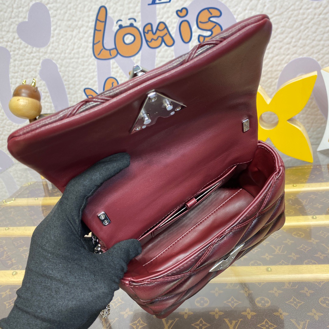 Louis Vuitton LV Lambskin GO-14 Small Bag Handbag M12567 in Wine