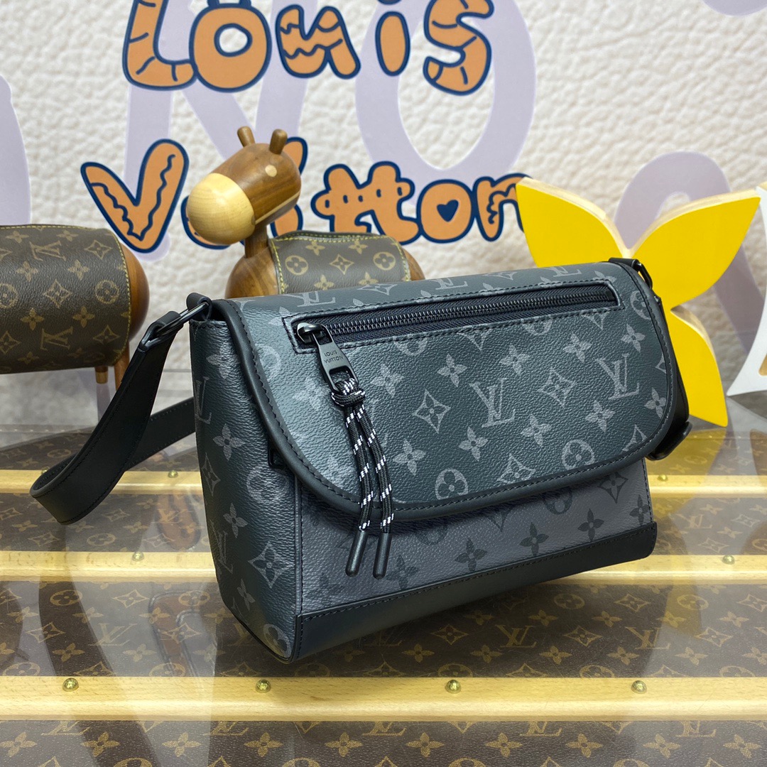 Louis Vuitton LV Men Pulse Mini Bag in Monogram Eclipse Canvas M12806 Black