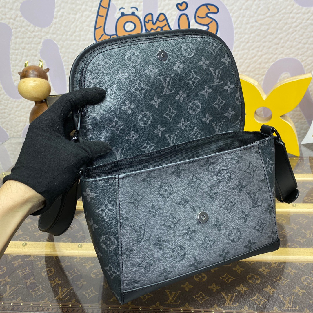 Louis Vuitton LV Men Pulse Mini Bag in Monogram Eclipse Canvas M12806 Black