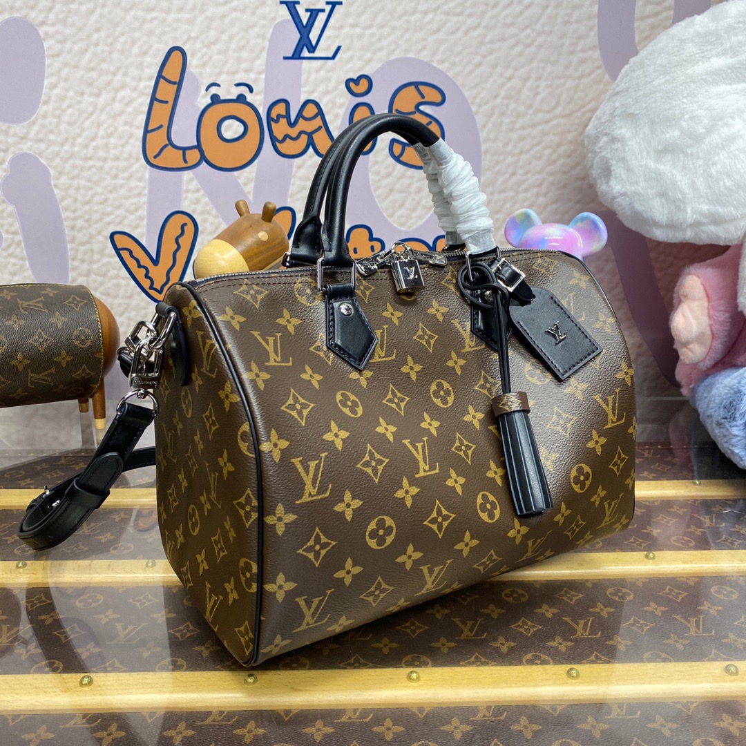 Louis Vuitton LV Monogram Speedy Soft 30 Dark Bag Handbag M12243 