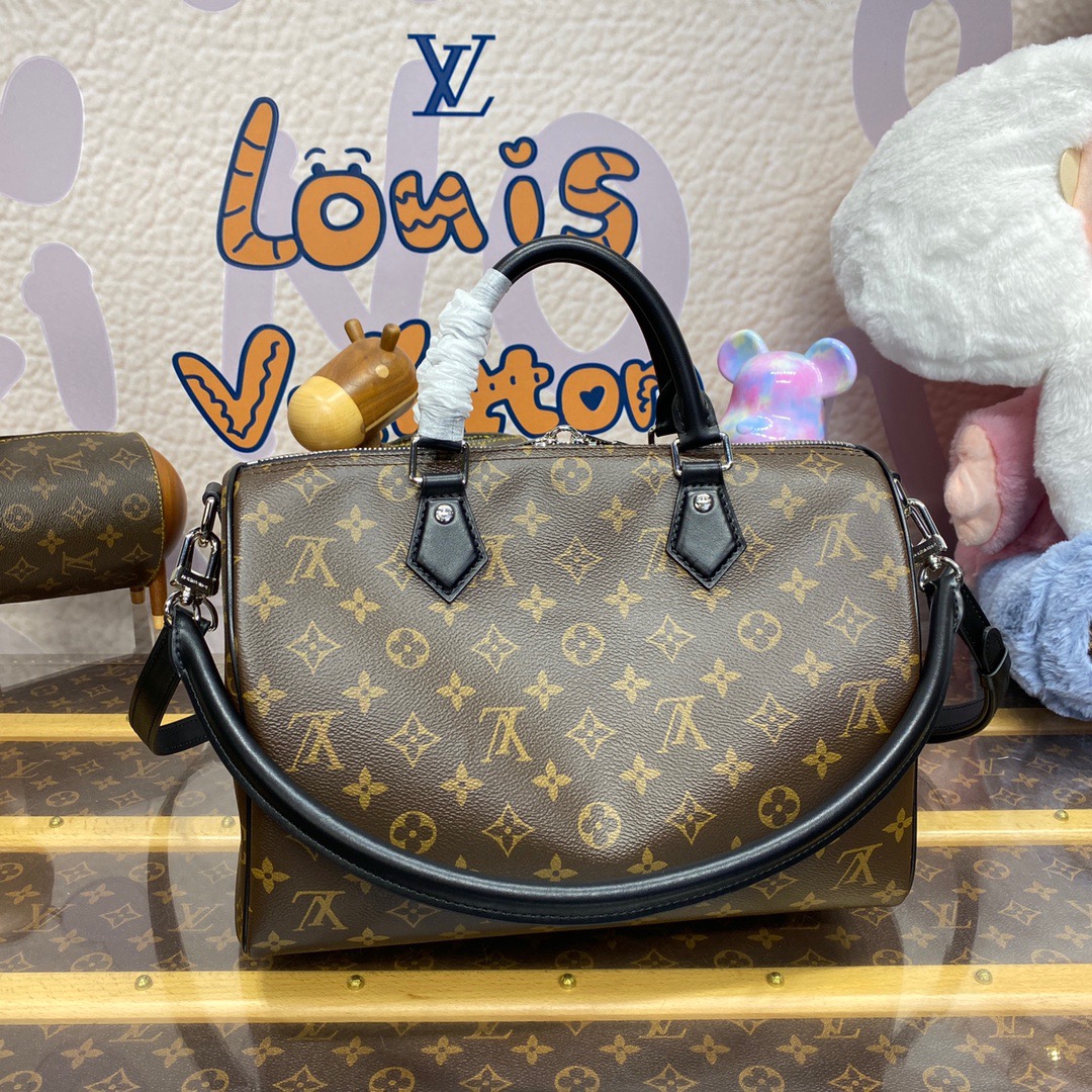 Louis Vuitton LV Monogram Speedy Soft 30 Dark Bag Handbag M12243 