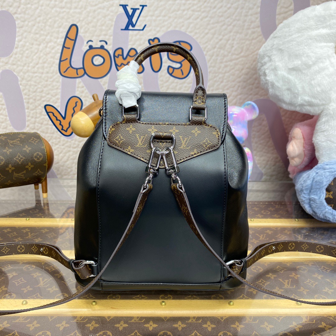 Louis Vuitton LV Montsouries Small Backpack Bag Handbag M12587 Black