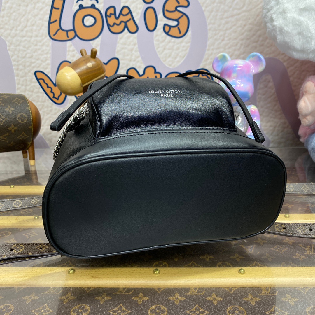 Louis Vuitton LV Montsouries Small Backpack Bag Handbag M12587 Black