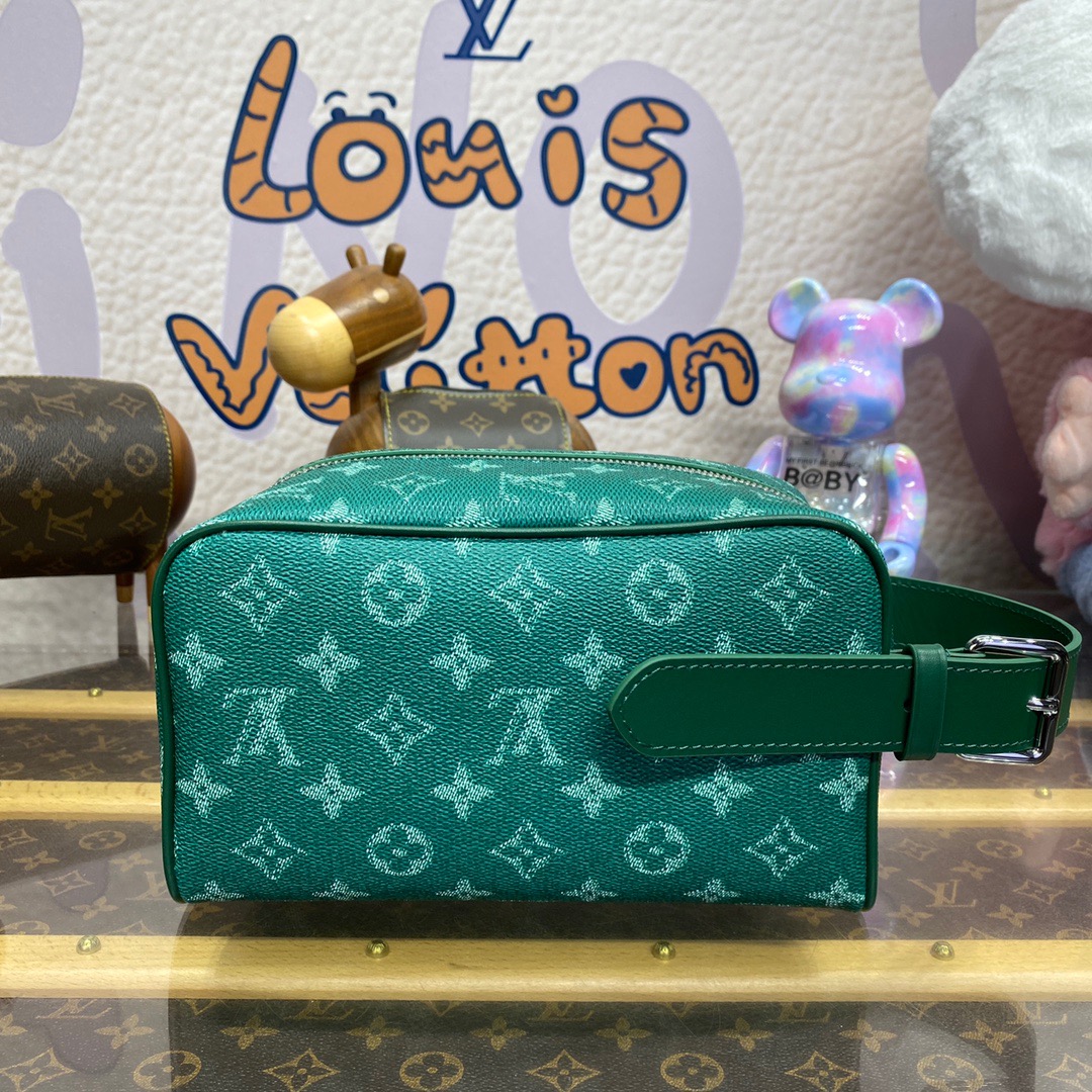 Louis Vuitton LV Men Locker Dopp Kit Bag Handbag in Monogram Canvas M12688 Green