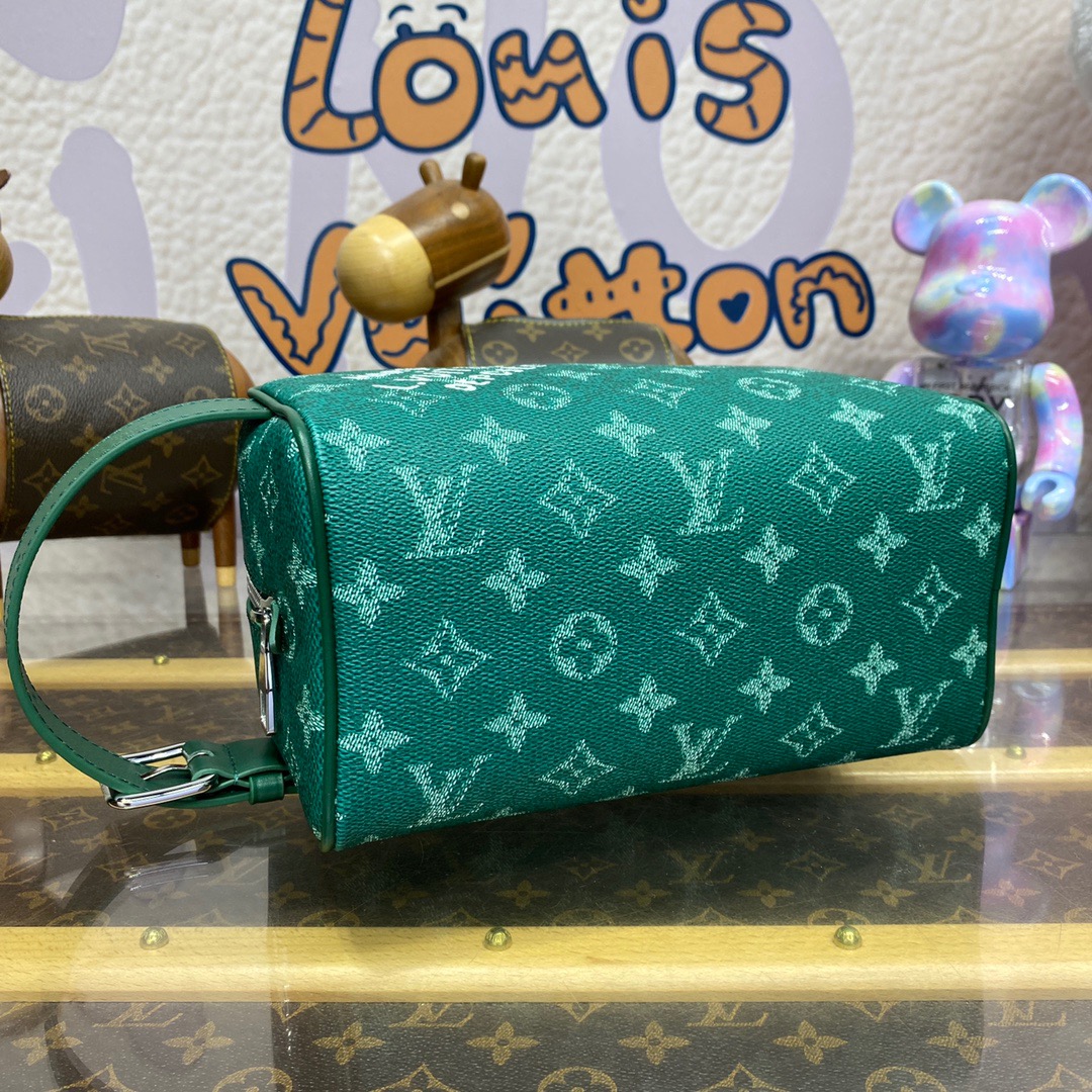 Louis Vuitton LV Men Locker Dopp Kit Bag Handbag in Monogram Canvas M12688 Green