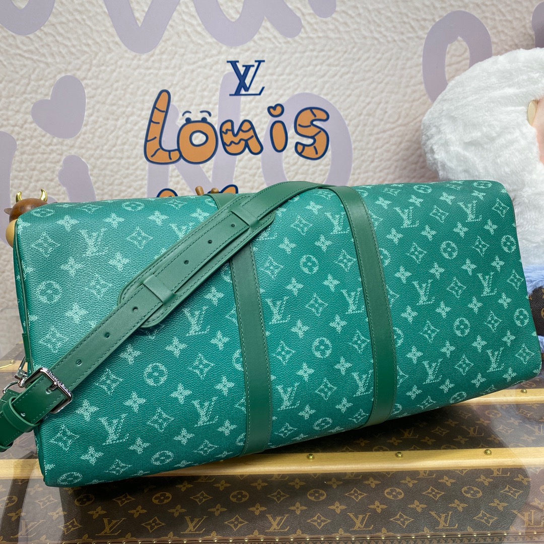 Louis Vuitton LV Men Keepall Bandouliere 50 Bag Handbag M12687 Green