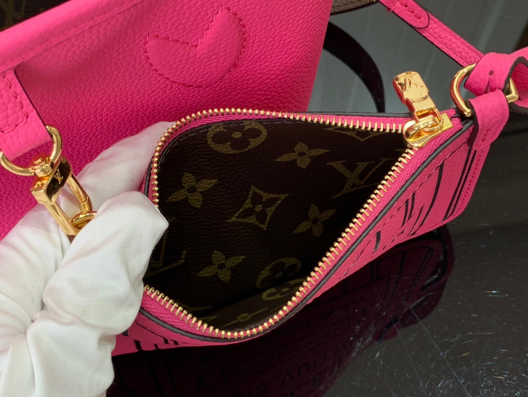 Louis Vuitton LV Neverfull Bandouliere Inside Out BB Bag Handbag M12106 Pink