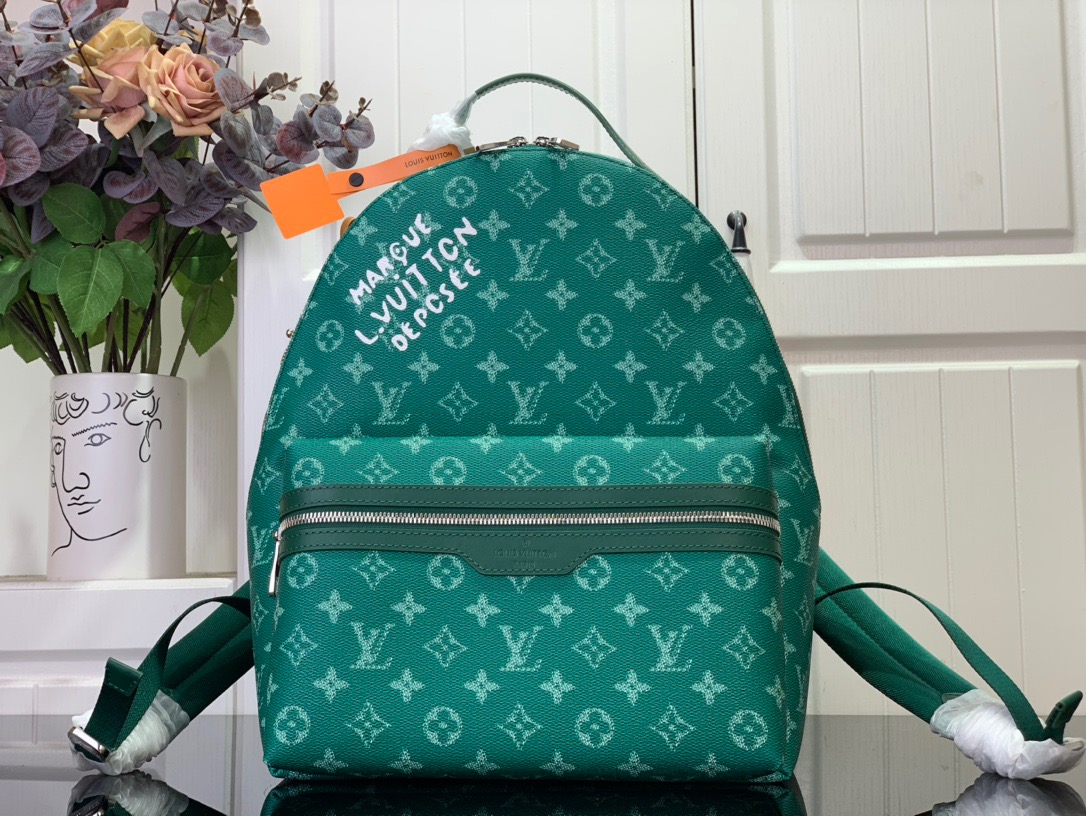 Louis Vuitton LV Men Discovery Small Backpack Bag Handbag M12780 Green