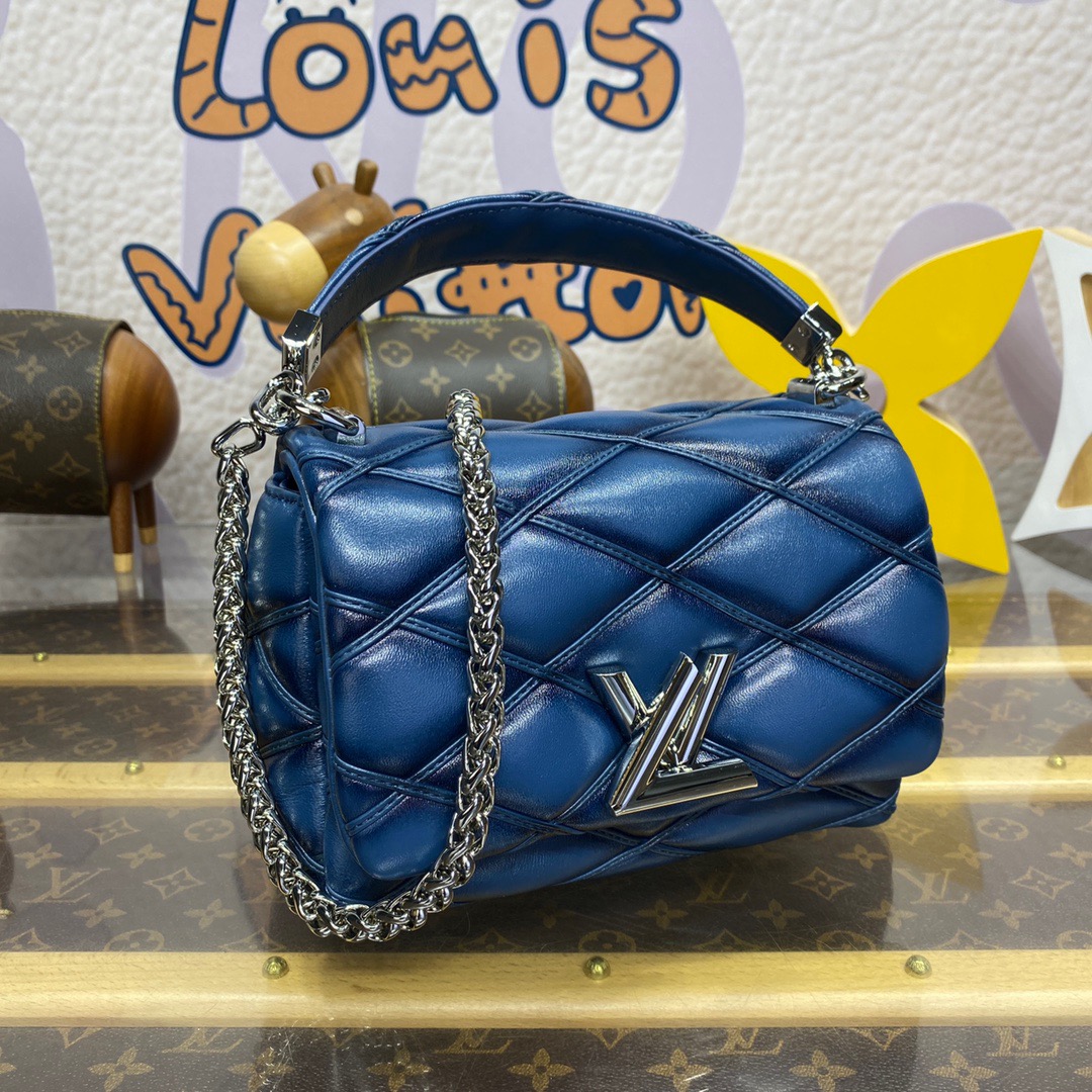 Louis Vuitton LV Lambskin GO-14 Small Bag Handbag M12434 in Blue