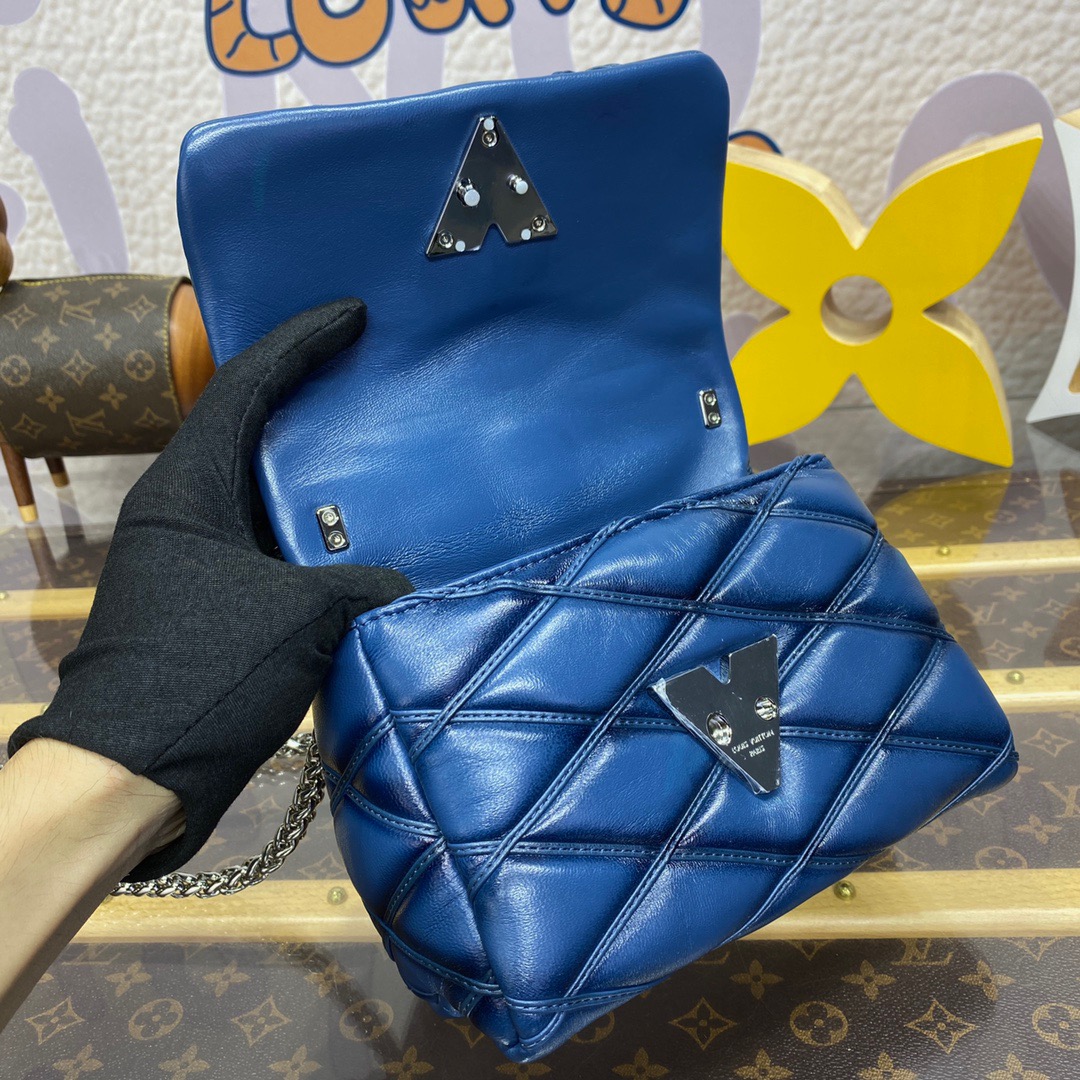 Louis Vuitton LV Lambskin GO-14 Small Bag Handbag M12434 in Blue