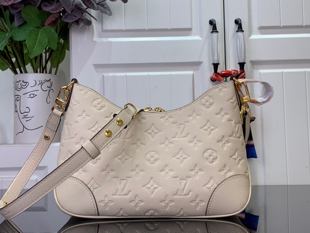 Louis Vuitton LV Monogram Calfskin Boulogne Bag Handbag M12930 Cream