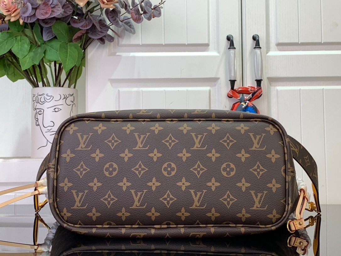 Louis Vuitton LV Neverfull Bandouliere Inside Out MM Bag Handbag M11947 Yellow