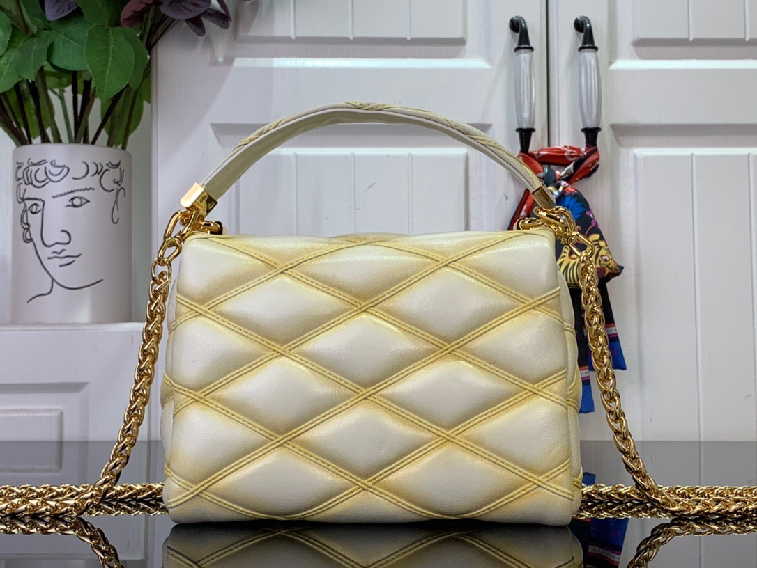 Louis Vuitton LV Lambskin GO-14 Small Bag Handbag M12338 in Cream