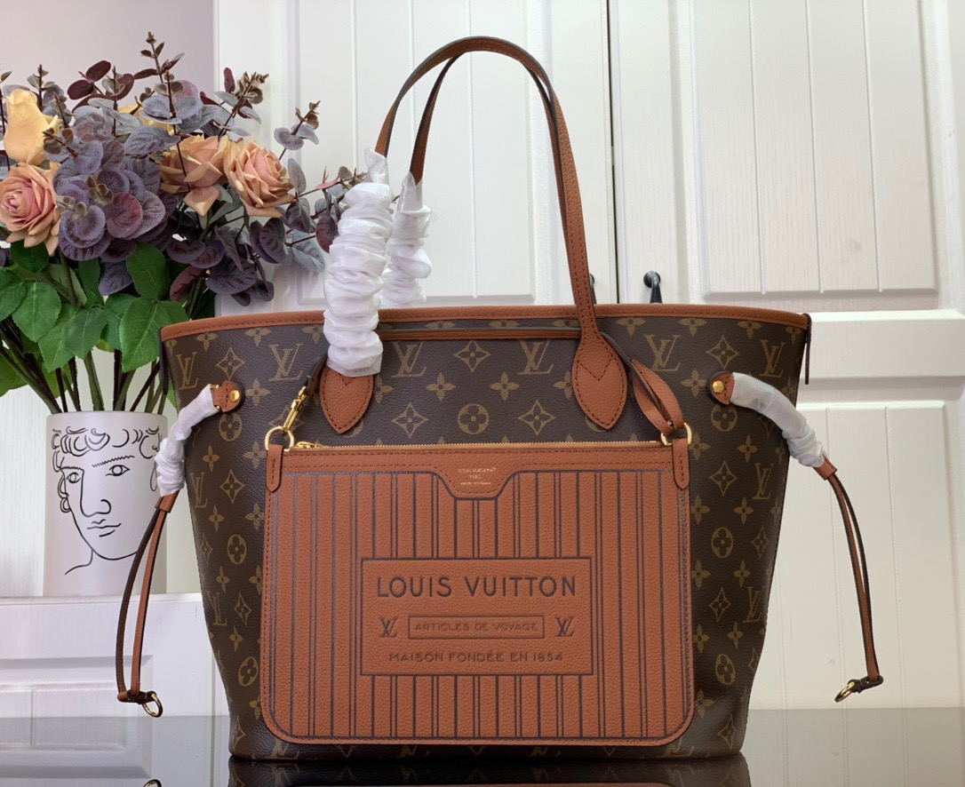 Louis Vuitton LV Neverfull Inside Out MM Bag Handbag M12061 in Brown