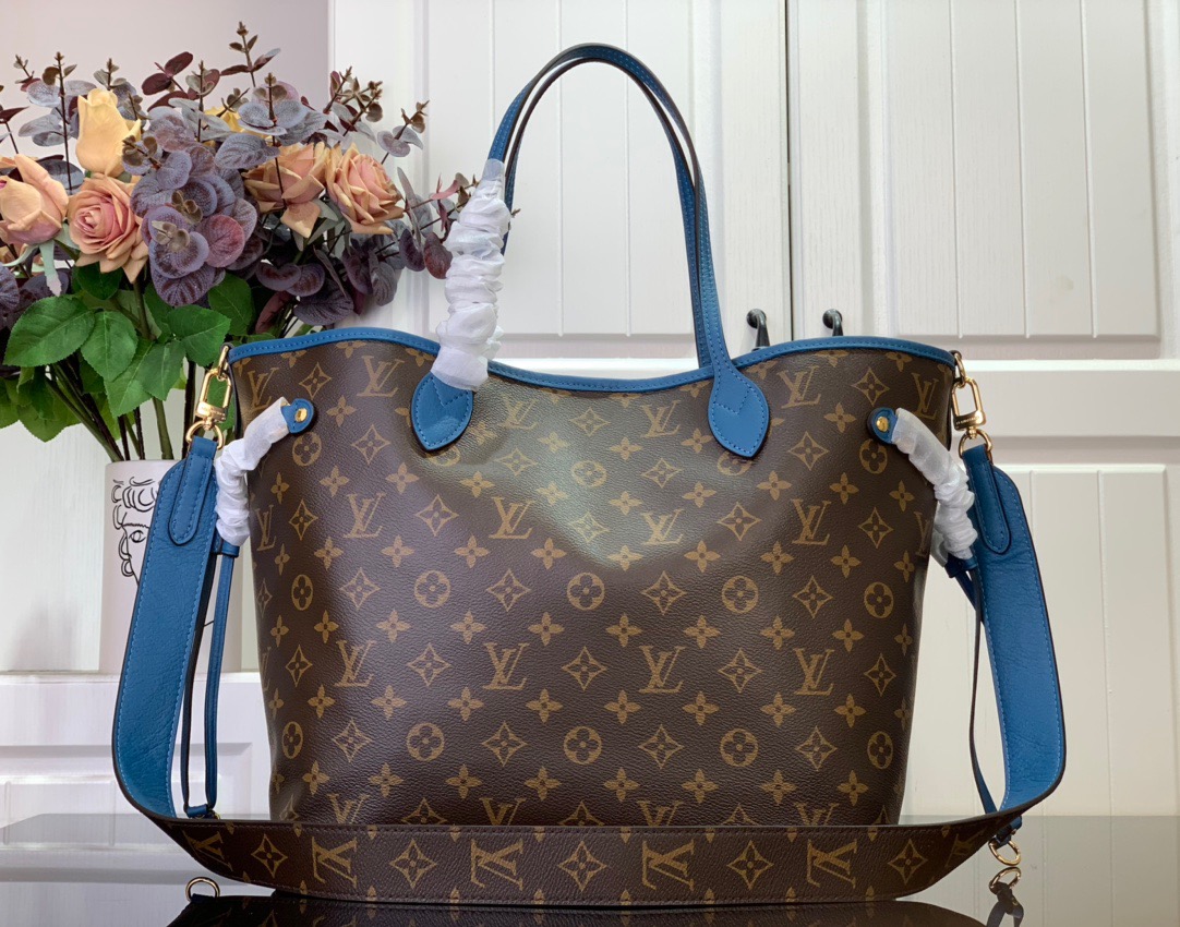 Louis Vuitton LV Neverfull Inside Out MM Bag Handbag M13753 Blue