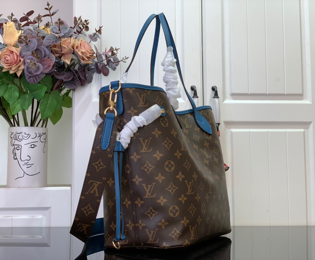 Louis Vuitton LV Neverfull Inside Out MM Bag Handbag M13753 Blue