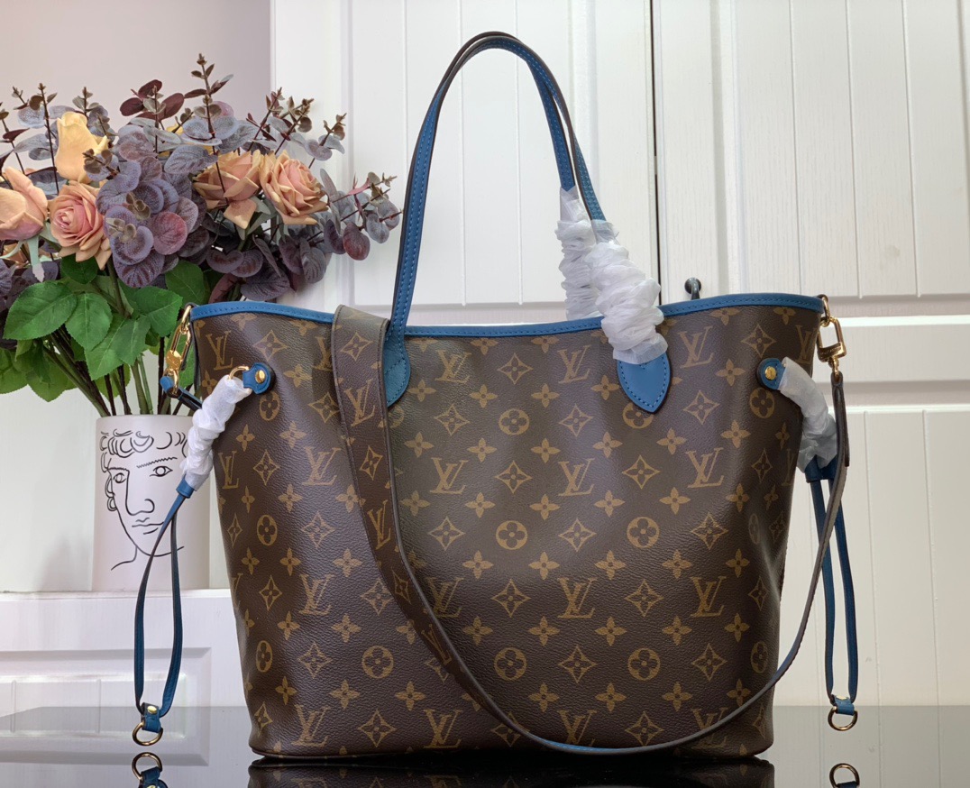 Louis Vuitton LV Neverfull Inside Out MM Bag Handbag M13753 Blue