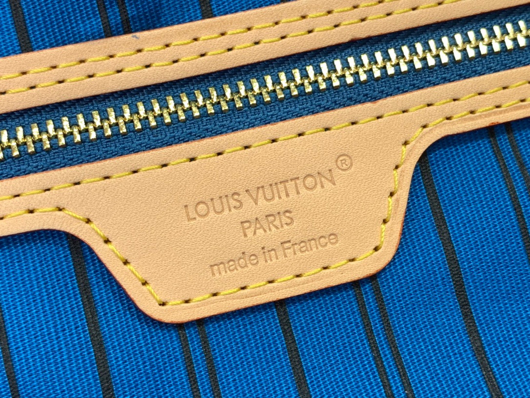 Louis Vuitton LV Neverfull Inside Out MM Bag Handbag M13753 Blue