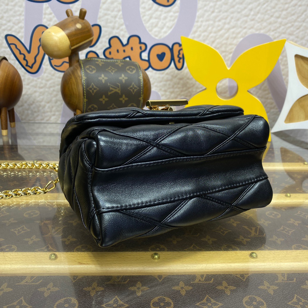 Louis Vuitton LV Lambskin GO-14 Small Bag Handbag M12004 in Black