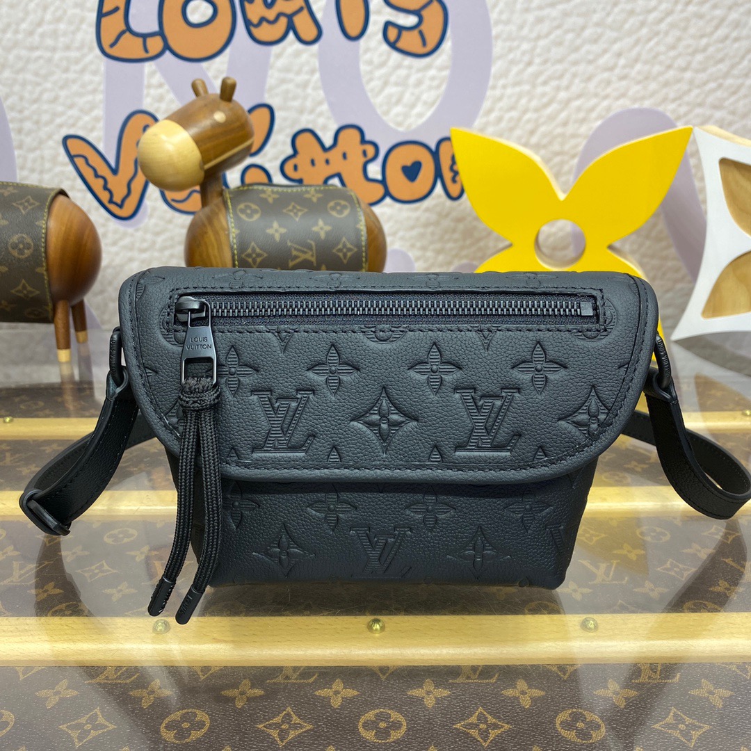 Louis Vuitton LV Men Pulse Mini Bag in Monogram Shadow M12636 Black