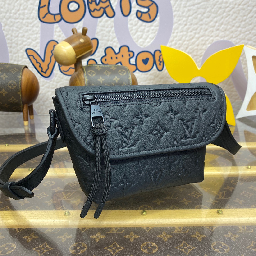 Louis Vuitton LV Men Pulse Mini Bag in Monogram Shadow M12636 Black