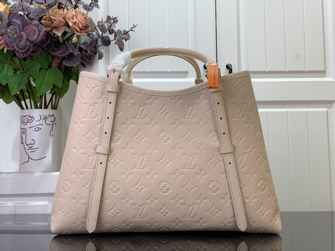 Louis Vuitton LV Calfskin Babylone Tote Medium Bag Handbag M47185 Cream