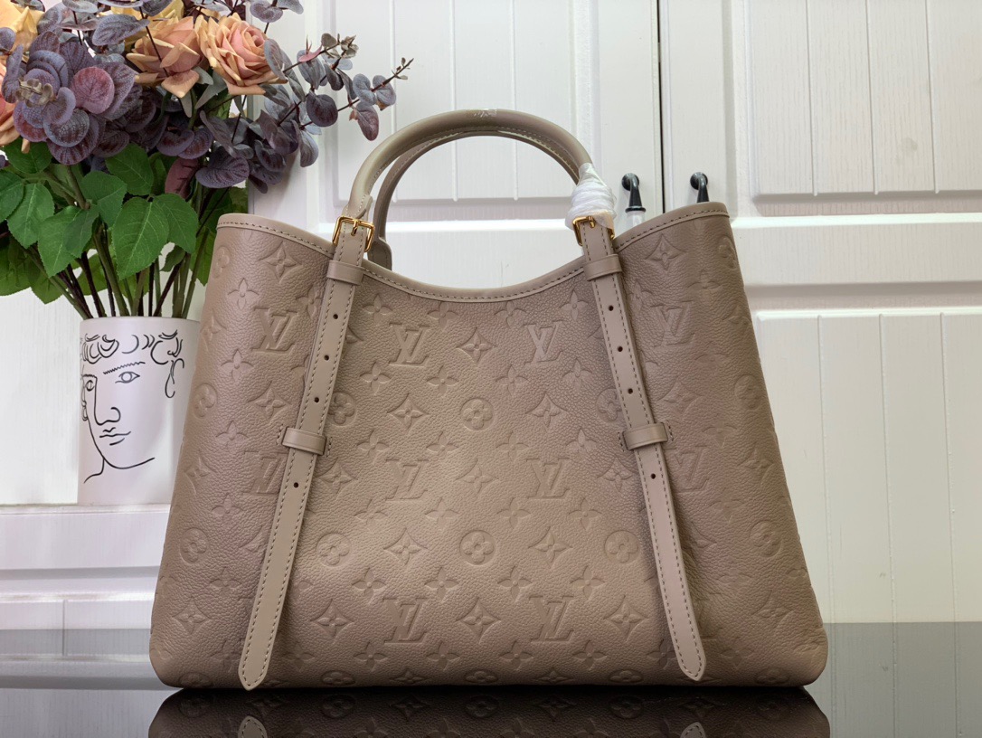 Louis Vuitton LV Calfskin Babylone Tote Medium Bag Handbag M47185 Khaki