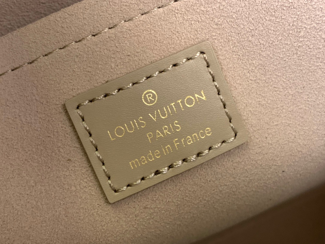 Louis Vuitton LV Calfskin Babylone Tote Medium Bag Handbag M47185 Khaki