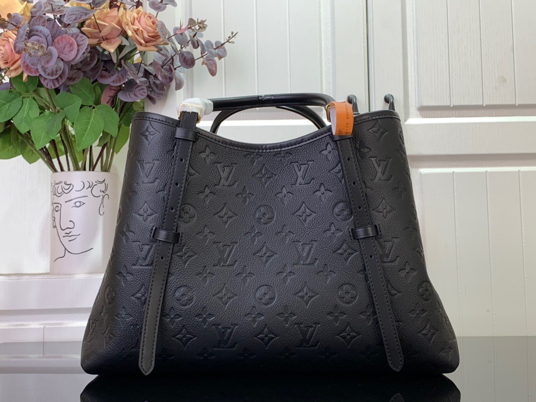 Louis Vuitton LV Calfskin Babylone Tote Medium Bag Handbag M47185 Black