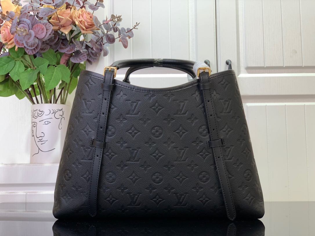 Louis Vuitton LV Calfskin Babylone Tote Medium Bag Handbag M47185 Black