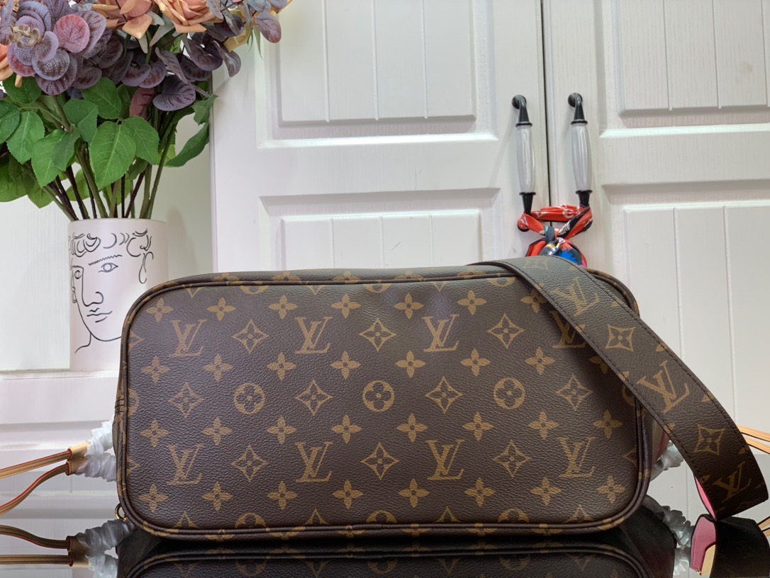 Louis Vuitton LV Neverfull Inside Out MM Bag Handbag M12257 Rose Red