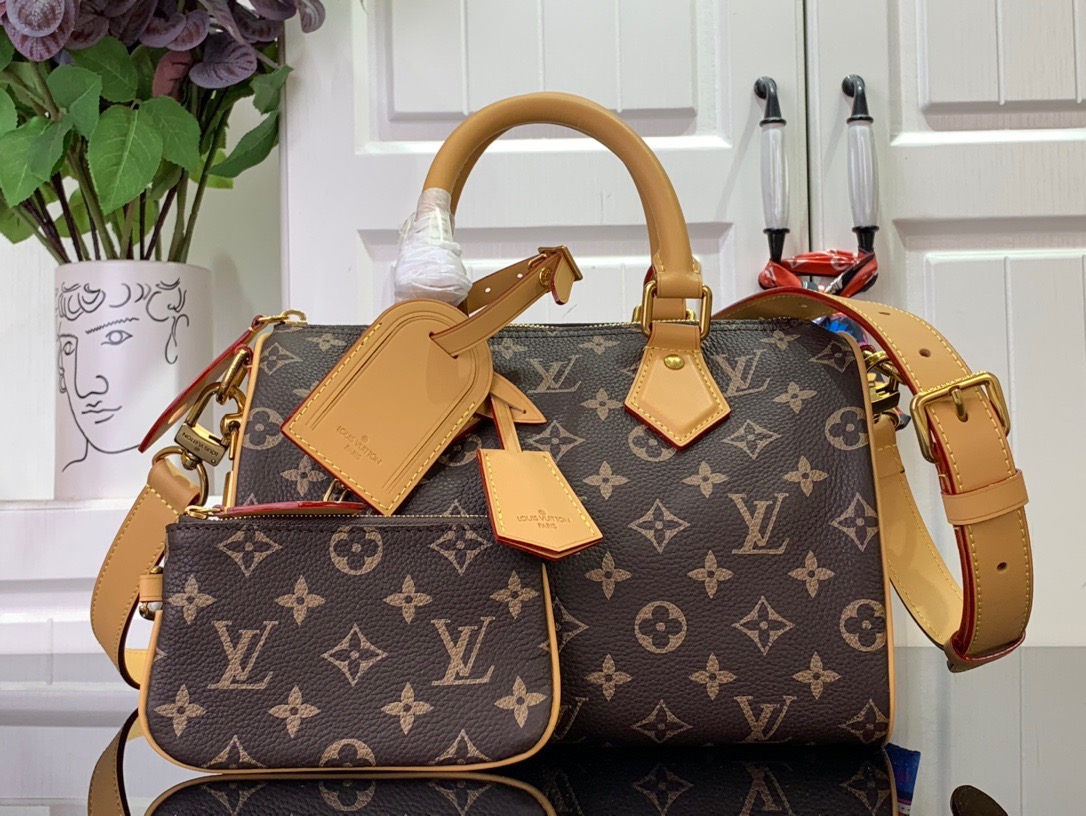 Louis Vuitton LV Monogram Speedy P9 Bandouliere 25 Bag Handbag M24443 Brown